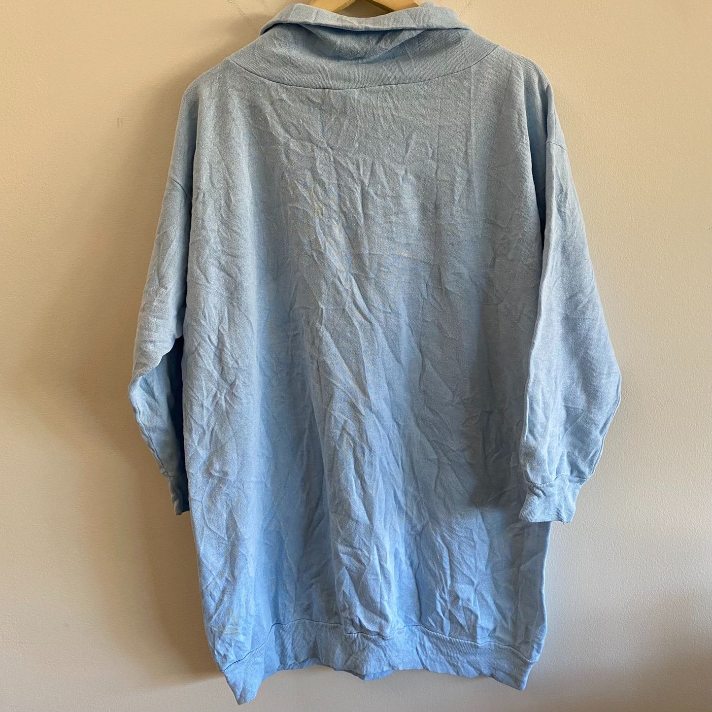 Vintage Blue Fleece Turtleneck Sweatshirt