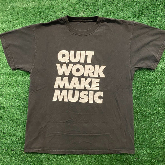 Quit Work Make Music Vintage Artist Rap T-Shirt