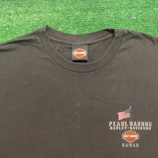 Harley Davidson Pearl Harbor Hawaii Vintage Biker T-Shirt