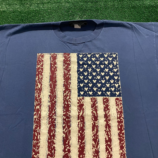 Mickey Mouse USA Flag Vintage 90s Cartoon Movie T-Shirt