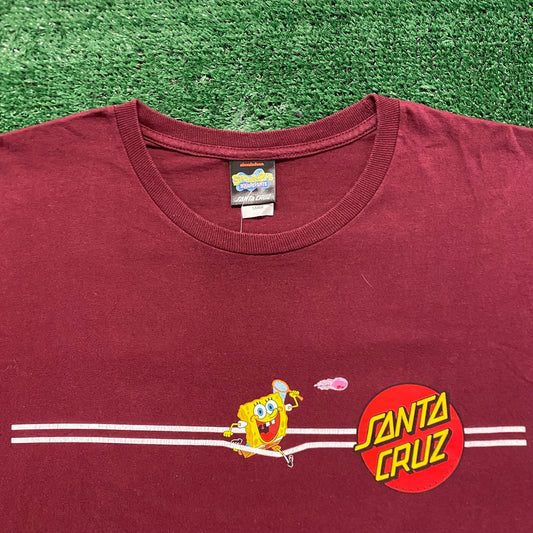 Santa Cruz SpongeBob Vintage Skater Cartoon T-Shirt