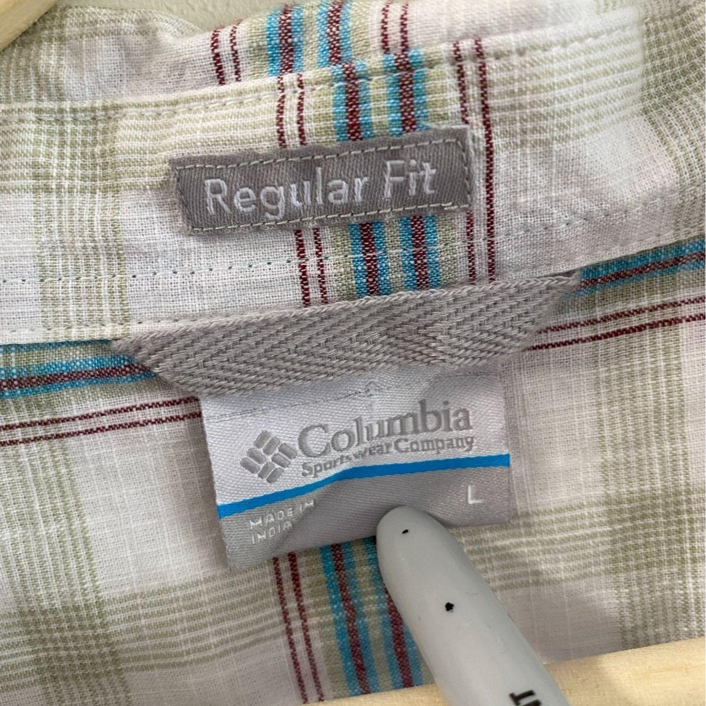 Columbia White Plaid S/S Shirt