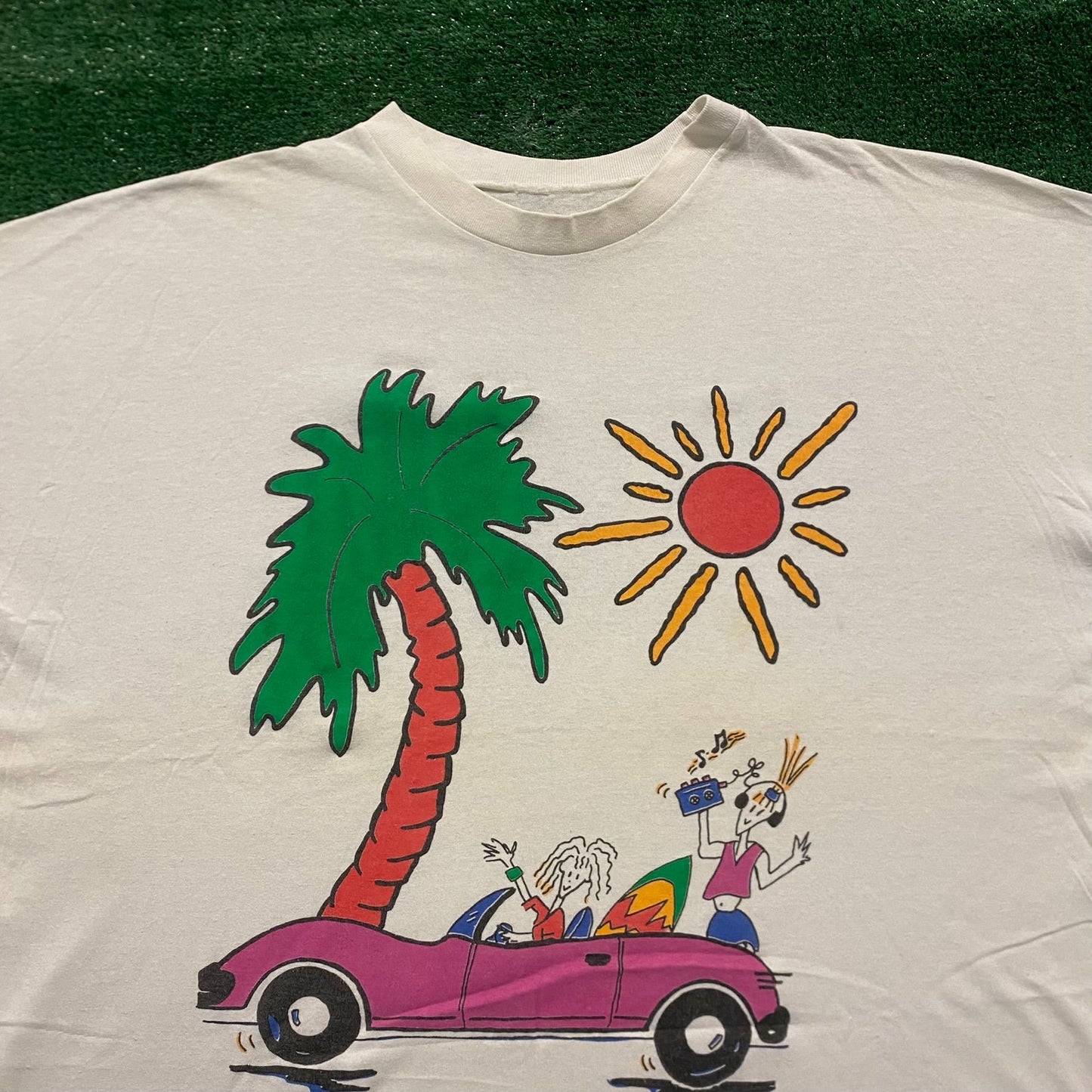 Fido Dido Beach Car Vintage 90s Cartoon T-Shirt