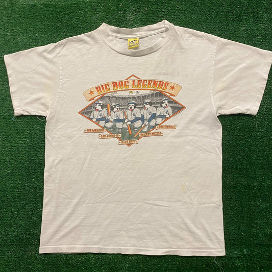 Big Dogs Baseball Vintage 90s Sports Humor Parody T-Shirt