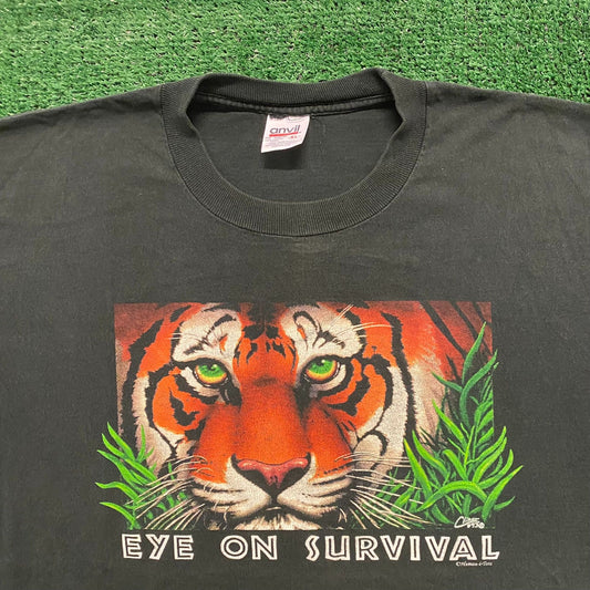 Vintage 90s Essential Tiger Animal Nature T-Shirt