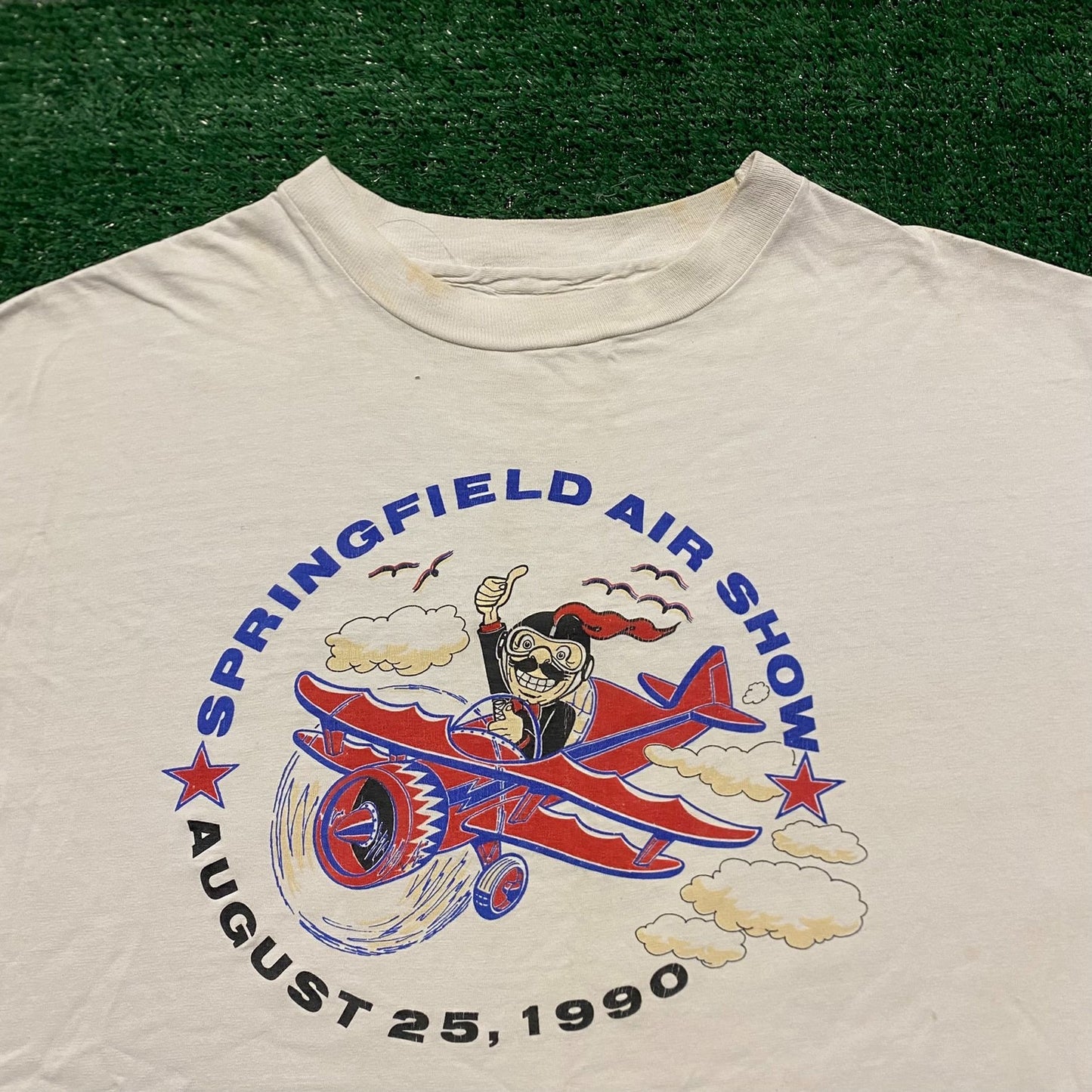 Springfield Air Show Plane Vintage 90s Pilot T-Shirt