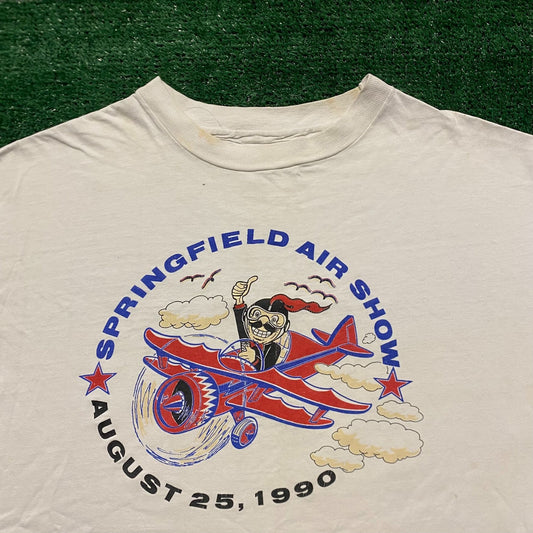 Springfield Air Show Plane Vintage 90s Pilot T-Shirt