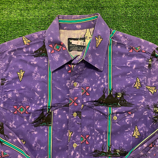 Wrangler Native American Western Tribal Vintage Shirt