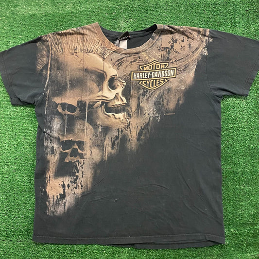 Harley Davidson Skull Vintage Goth Punk Biker T-Shirt