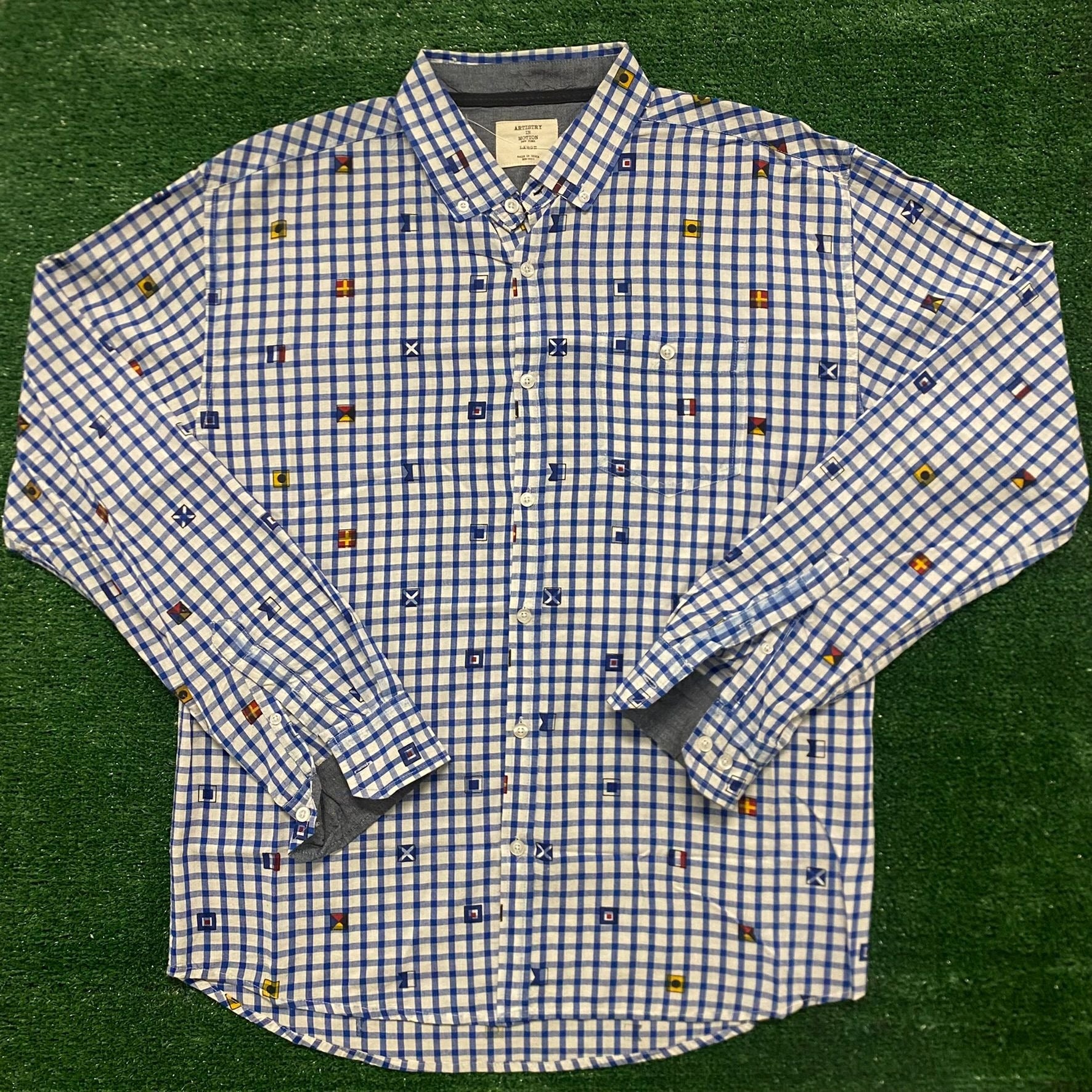 Grid Plaid Flags Vintage Preppy Button Up Oxford Shirt – Agent Thrift