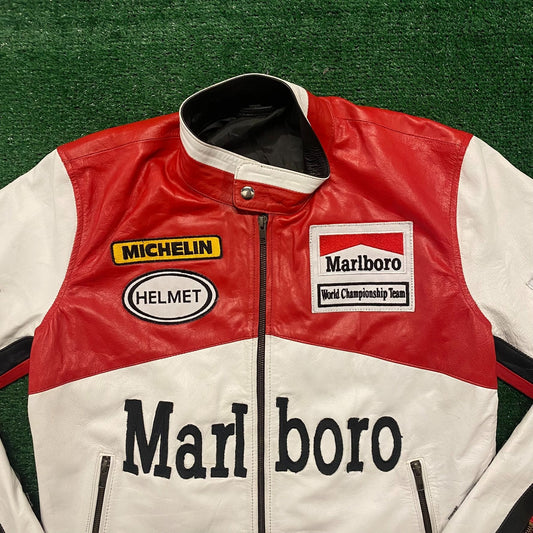 Marlboro Vintage 90s Leather Racing Jacket