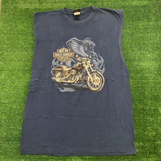 Harley Davidson Snake Cobra Vintage Moto Biker Tank T-Shirt