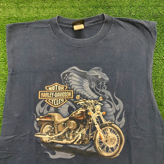Harley Davidson Snake Cobra Vintage Moto Biker Tank T-Shirt