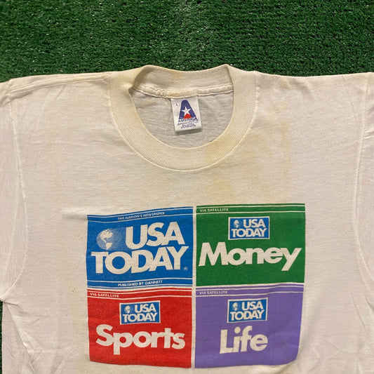 USA Today Vintage 80s News Media T-Shirt