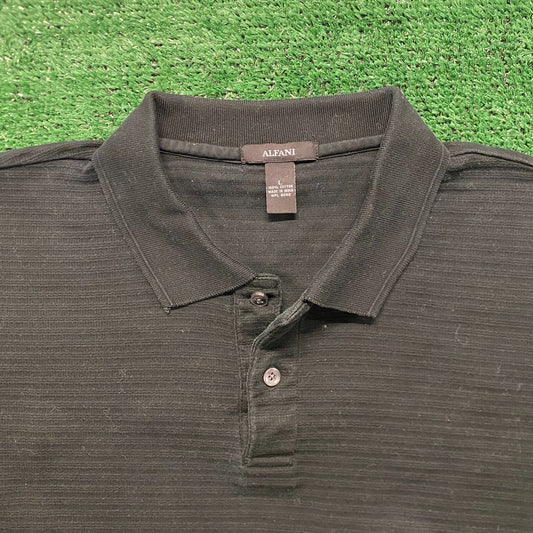 Basic Striped Textured Vintage Polo Shirt