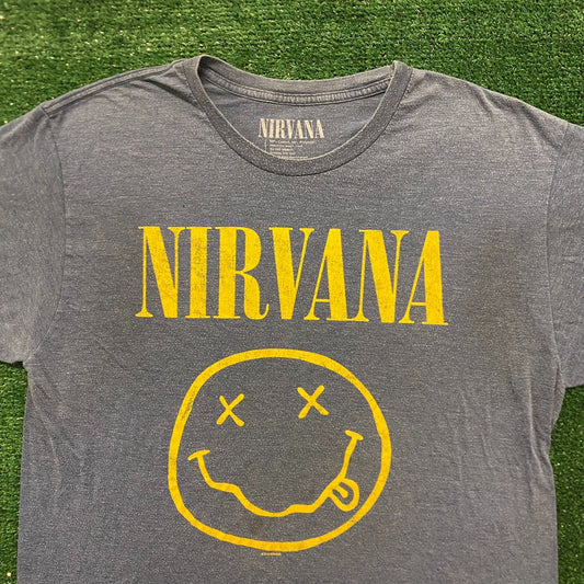 Nirvana Smiley Basic Grunge Band T-Shirt