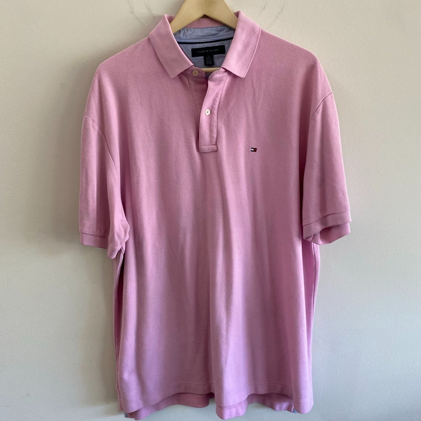 Pink Tommy Hilfiger Flag Polo Shirt