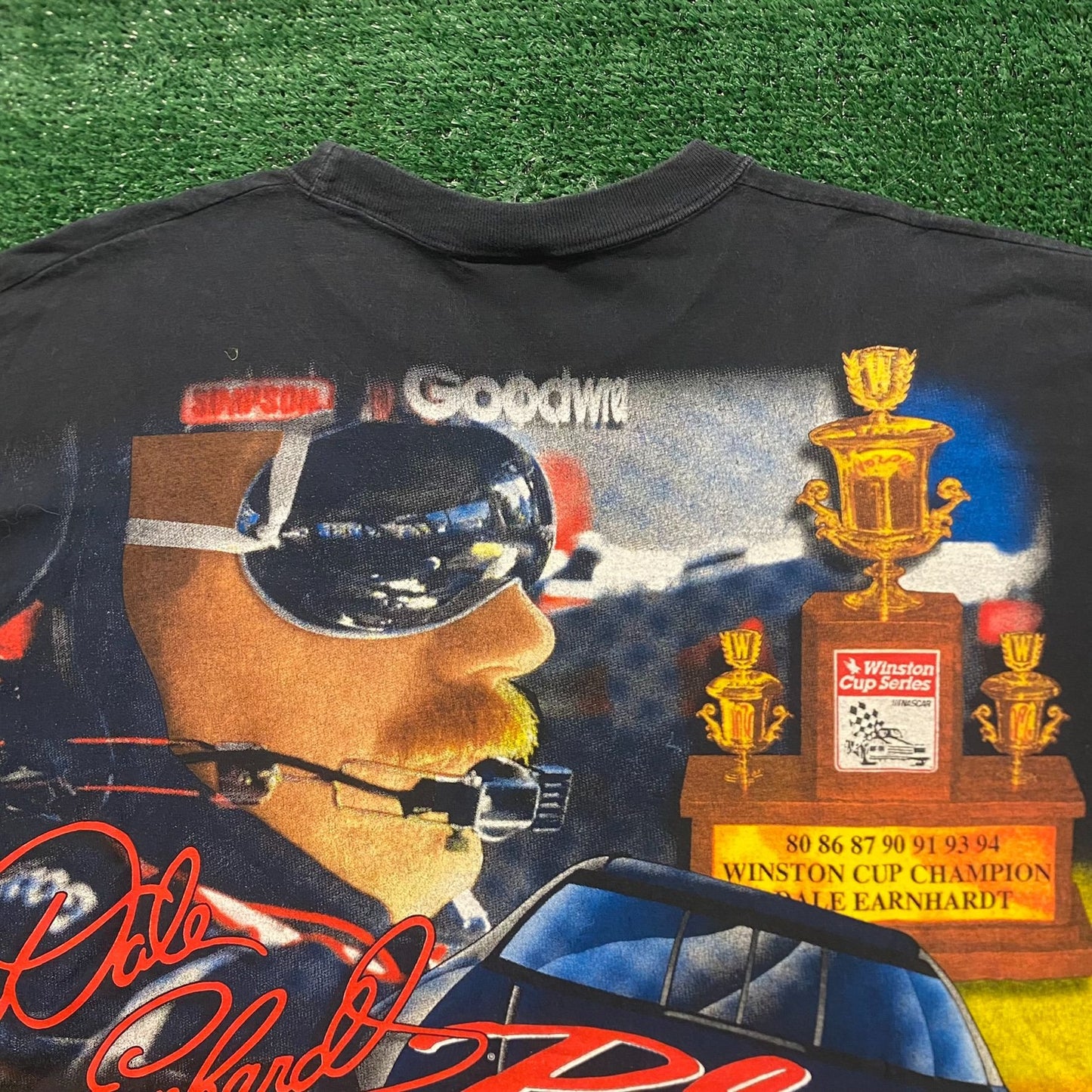 Dale Earnhardt Vintage 90s NASCAR Racing AOP T-Shirt