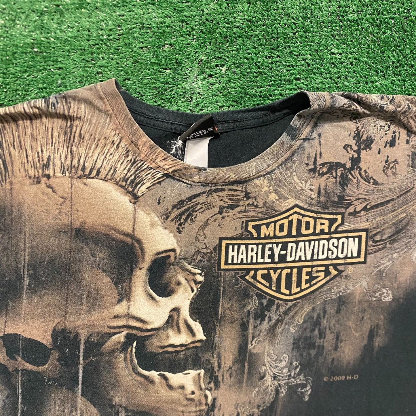 Harley Davidson Skull Vintage Goth Punk Biker T-Shirt