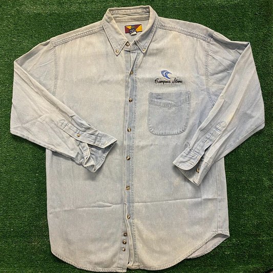 Fish Campus Store Vintage Denim Button Up Shirt