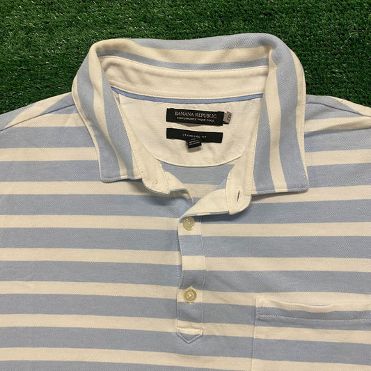 Banana Republic Striped Vintage Preppy Polo Shirt