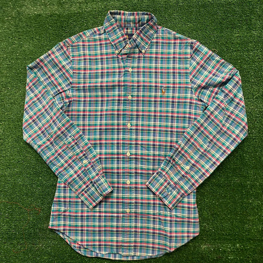 Ralph Lauren Plaid Vintage Preppy Button Up Oxford Shirt