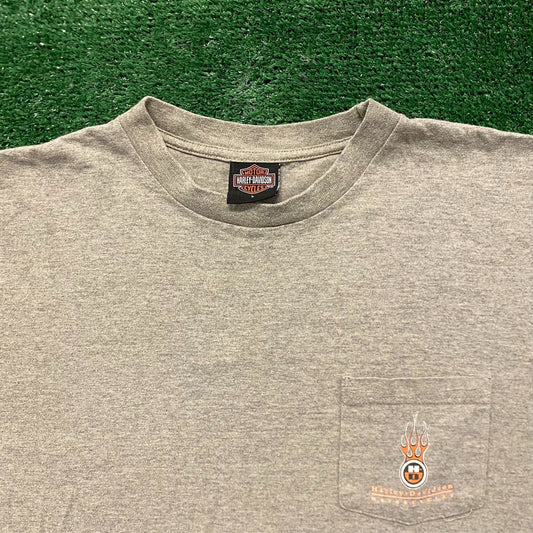 Daytona Harley Davidson Flames Vintage Biker T-Shirt