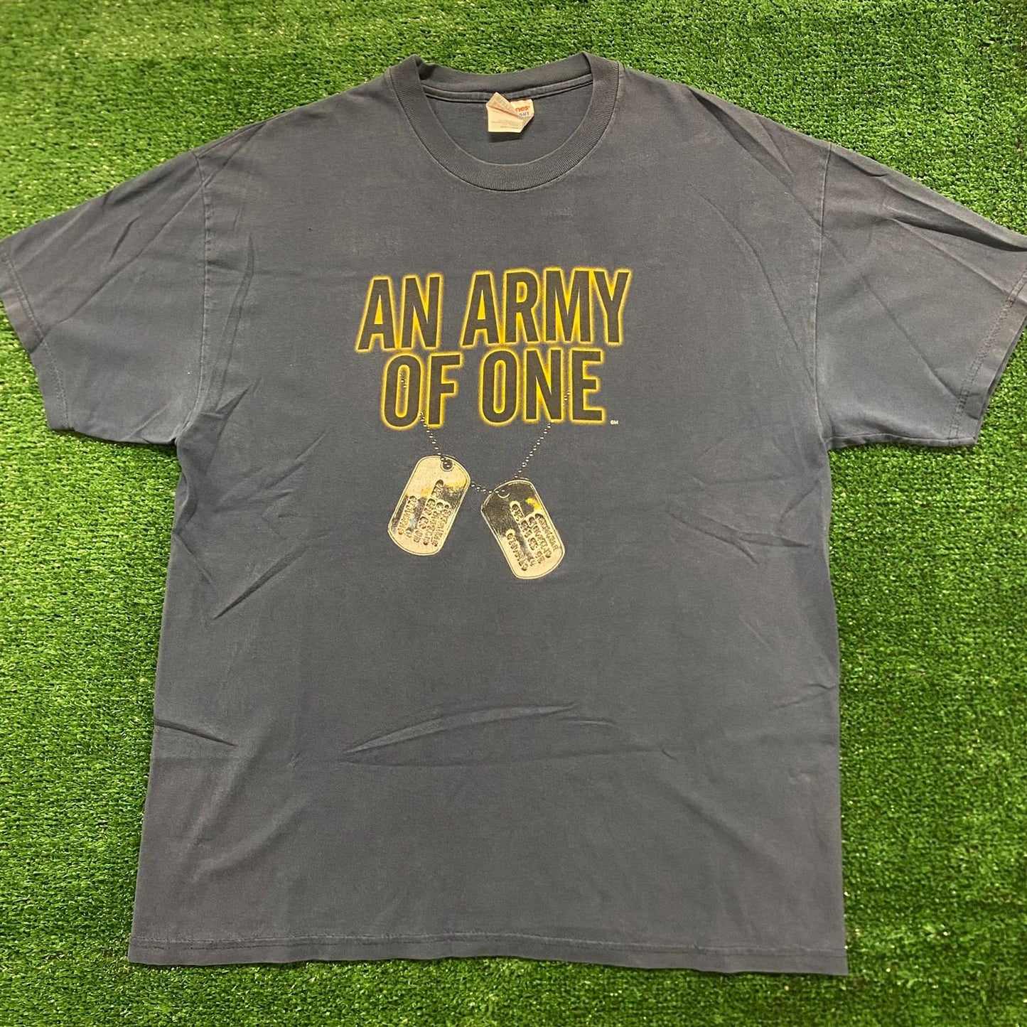 One Man Army Dog Tags Vintage Military T-Shirt