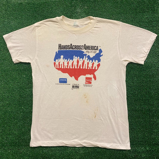 Vintage 80s Hands Across America Charity Single Stitch T-Shirt