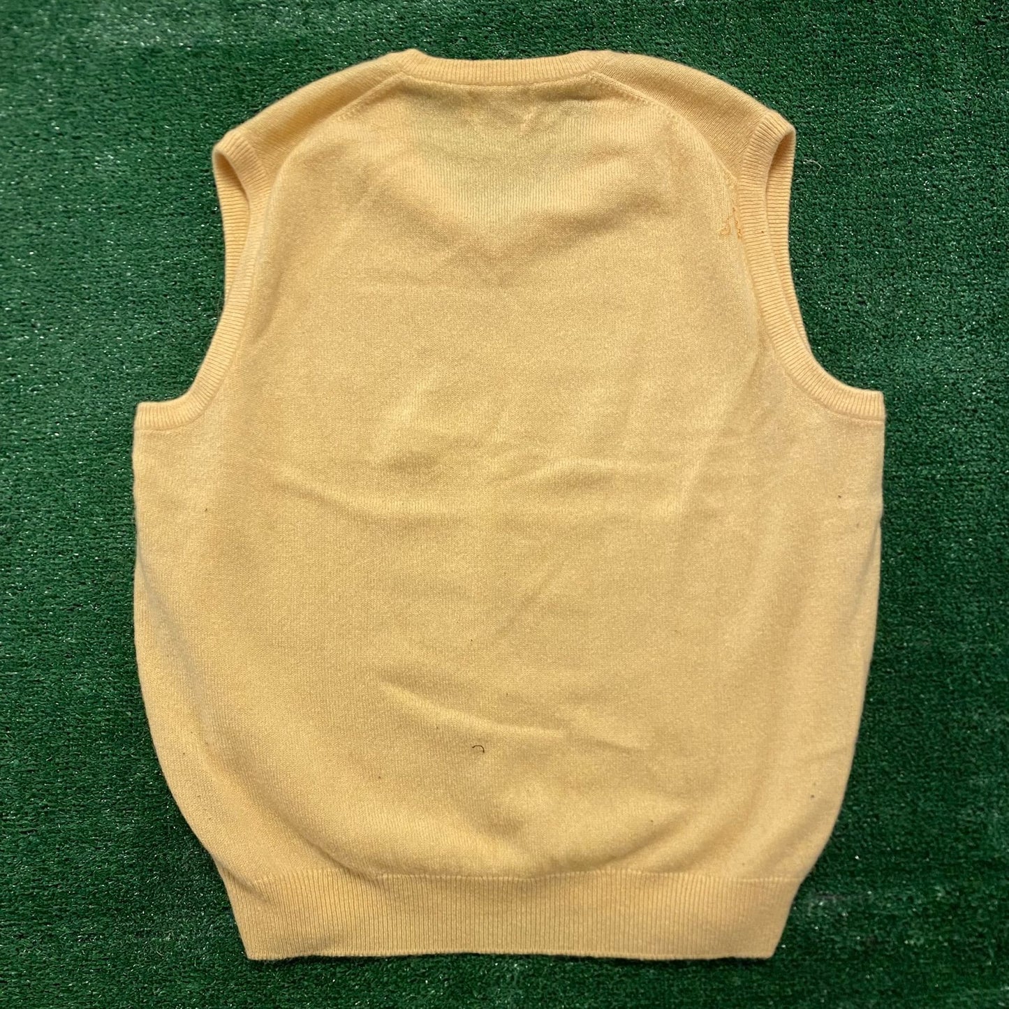 Yellow Lambs Wool Vintage 80s Knit Golf Sweater Vest