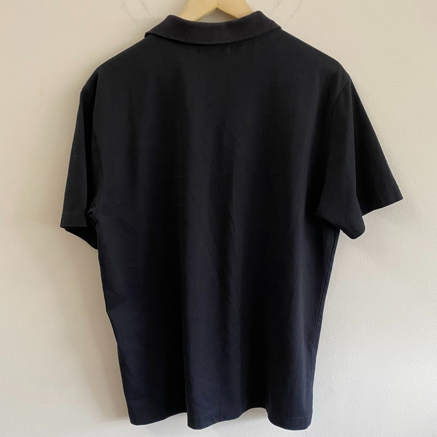 Claiborne Black Windowpane Polo Shirt
