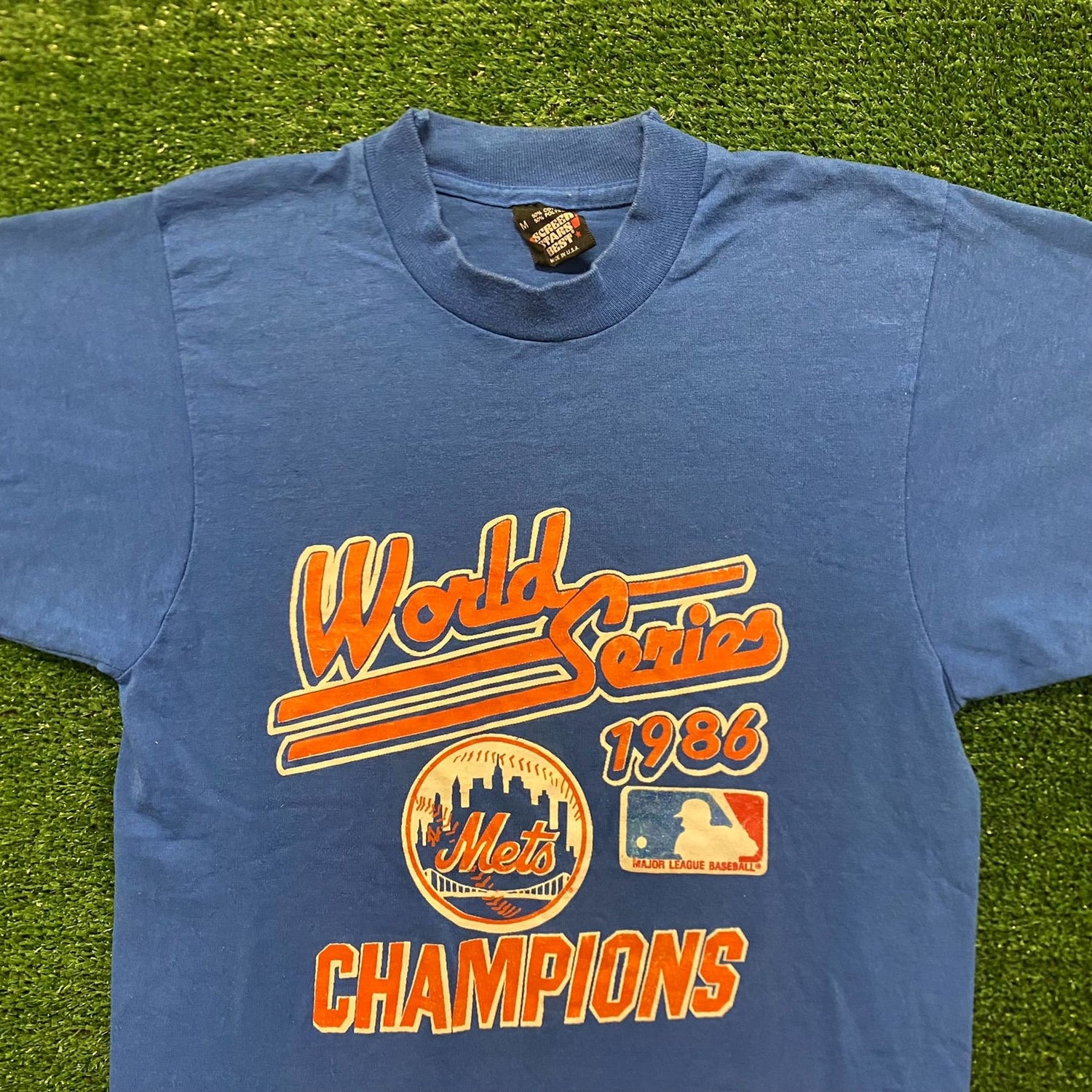 VINTAGE CHAMPION MLB NEW YORK METS TEE SHIRT EARLY 1980s SIZE MEDIUM MADE  IN USA