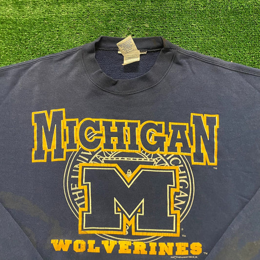 Michigan Wolverines Vintage 90s College Crewneck Sweatshirt