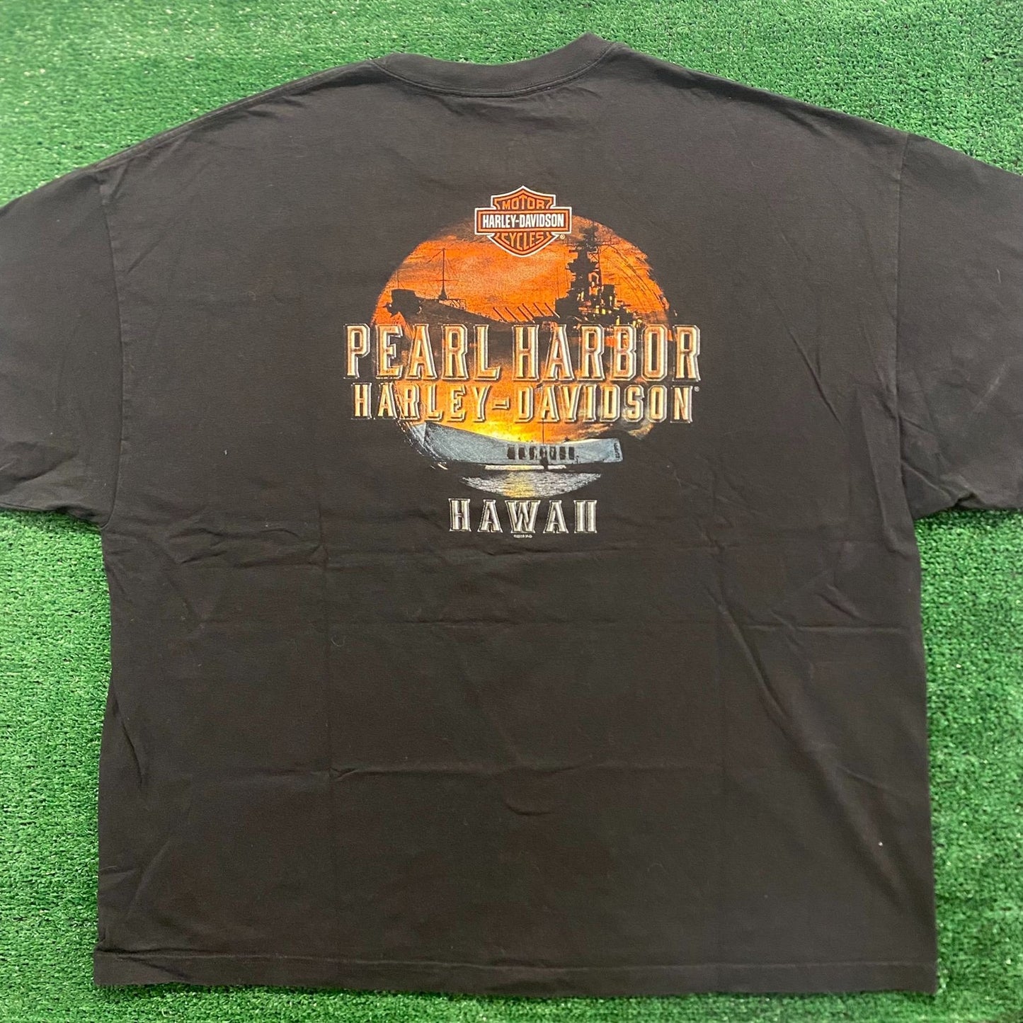 Harley Davidson Pearl Harbor Hawaii Vintage Biker T-Shirt