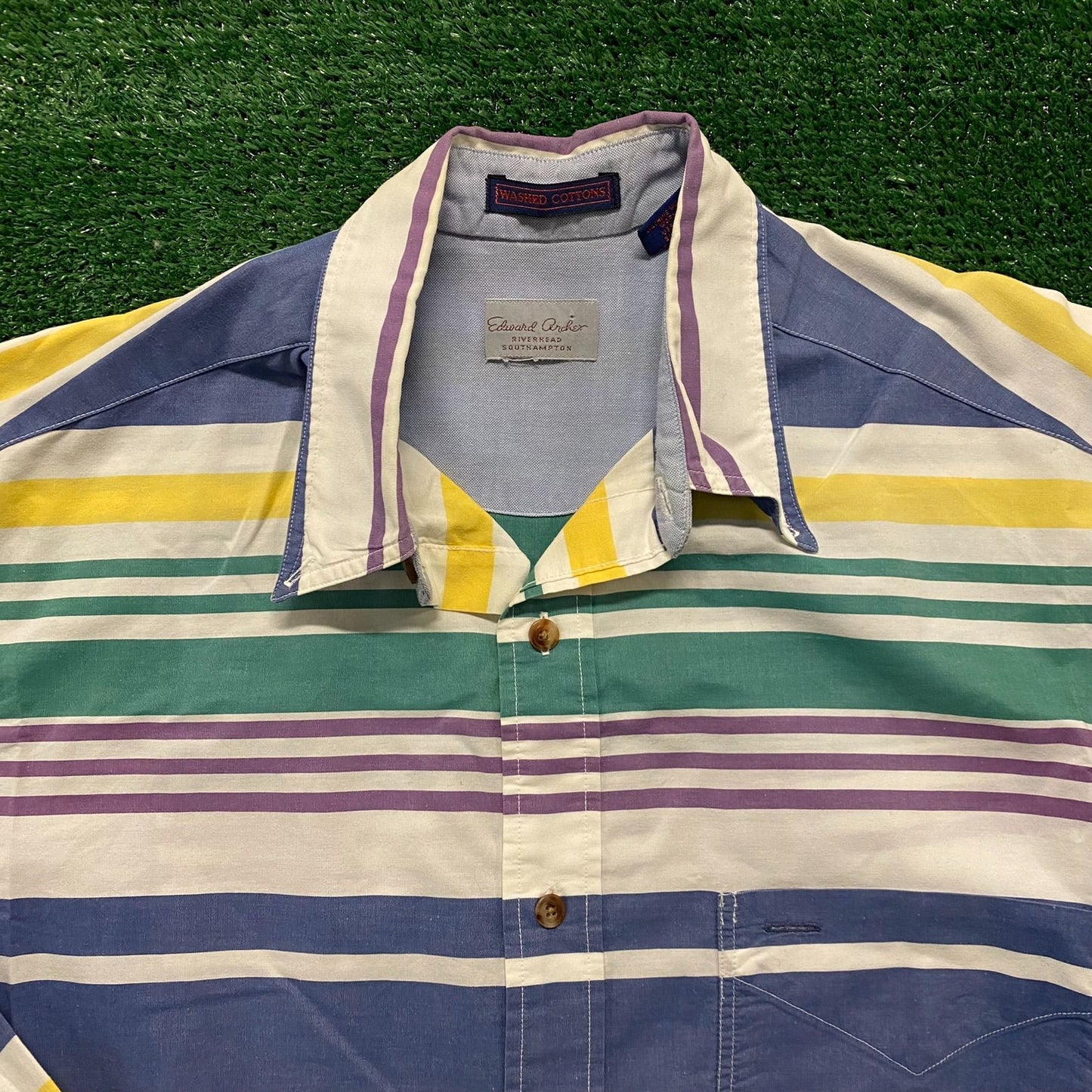 Colorful Multi Striped Vintage Button Up Shirt