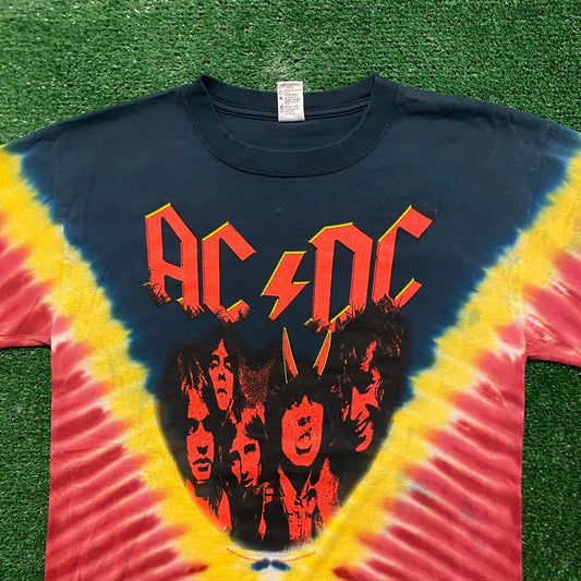 AC/DC Tie Dye Vintage Rock Band T-Shirt