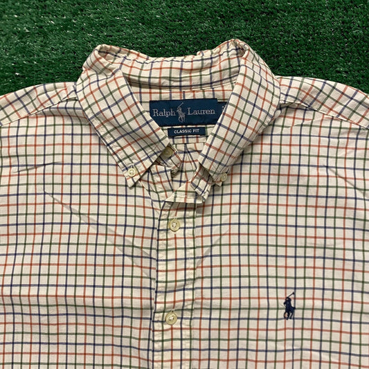 Ralph Lauren Vintage Tattersall Plaid Button Up Shirt