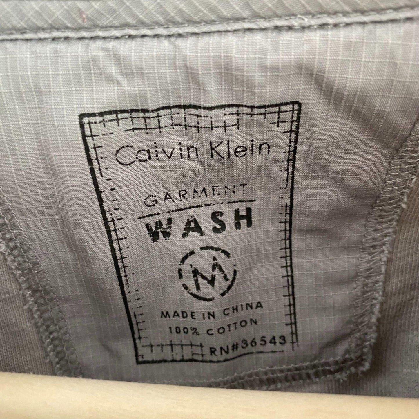 Men's Neutral Calvin Klein Full Zip Garment Wash Jacket M