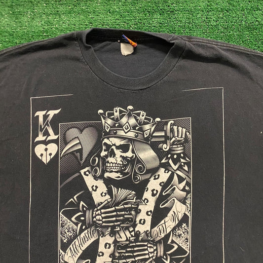 Skull King of Broken Hearts Vintage Grunge Emo Goth T-Shirt