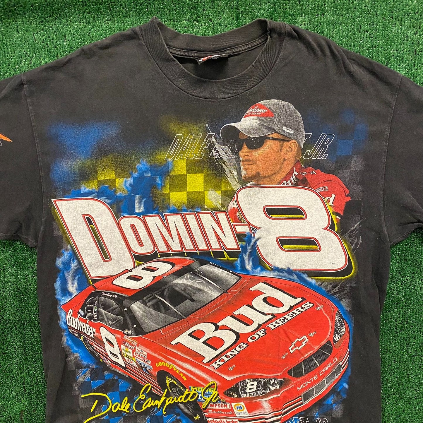 Vintage 90s Essential NASCAR Dale Earnhardt Jr. AOP T-Shirt