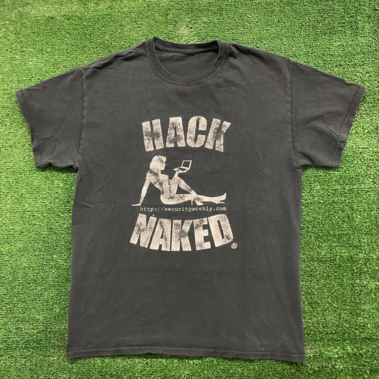 Hack Naked Vintage Hacker Sexy Nerd Humor Tech T-Shirt