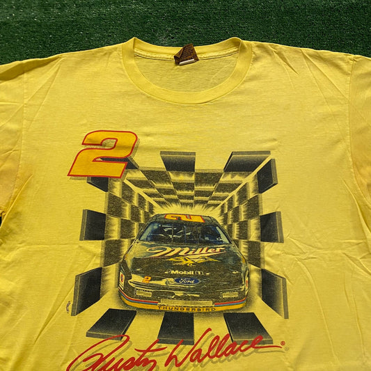 Vintage 90s Essential NASCAR Rusty Wallace Single Stitch T-Shirt