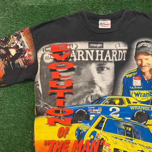 Dale Earnhardt Vintage 90s NASCAR Racing AOP T-Shirt
