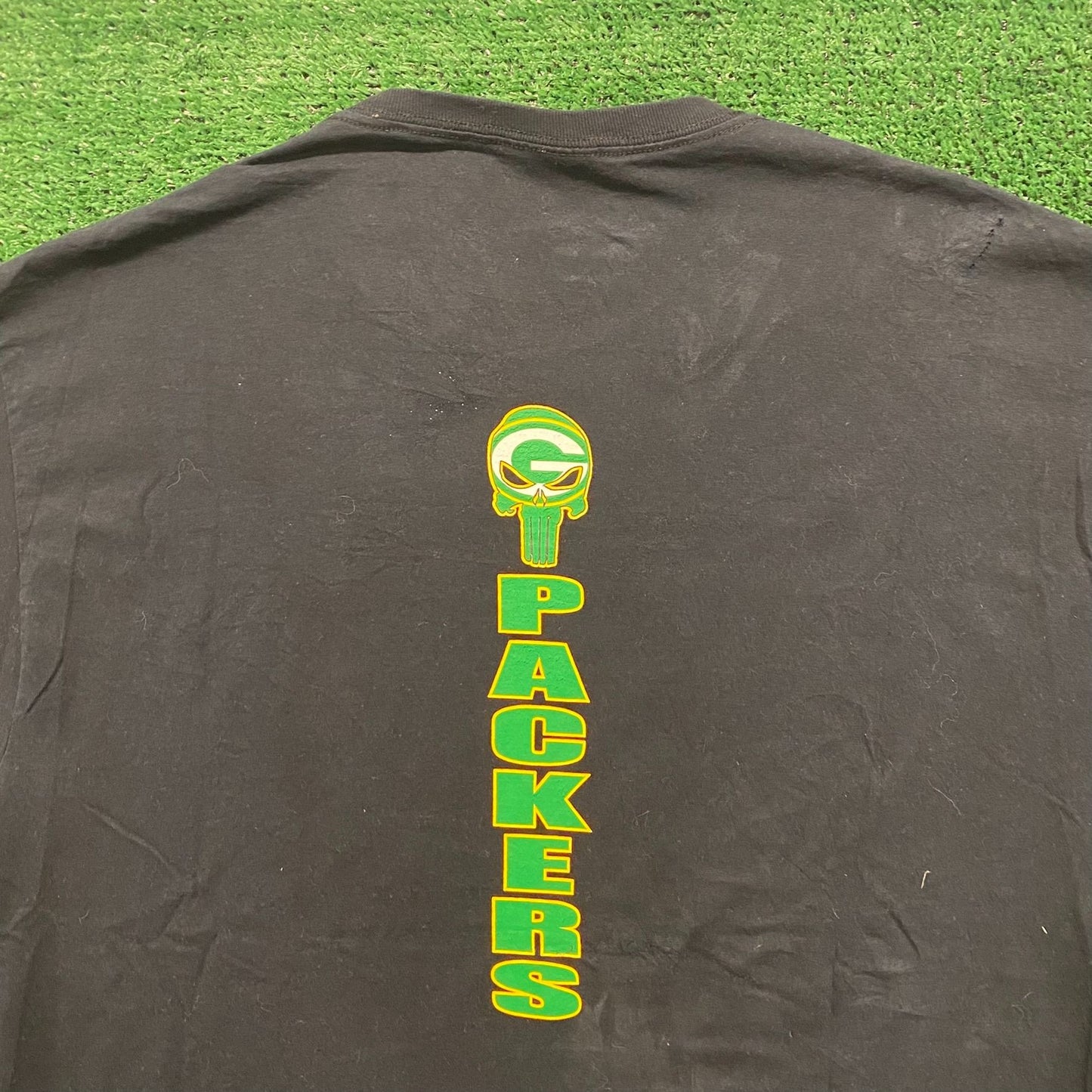 Green Bay Packers Skull Vintage Football T-Shirt