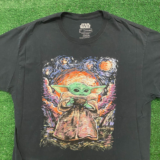 Star Wars Mandalorian Van Gogh Vintage Movie T-Shirt