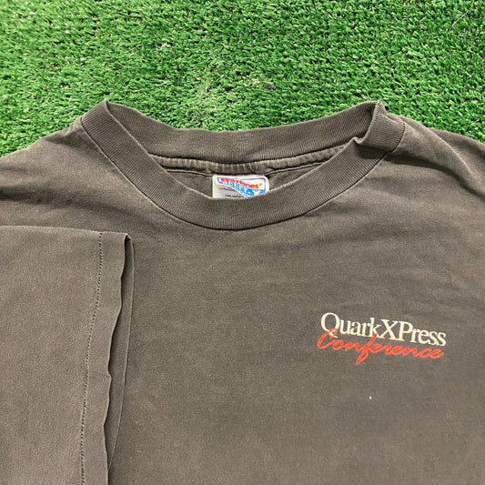 Quark Dinosaur Vintage 90s Software Tech T-Shirt