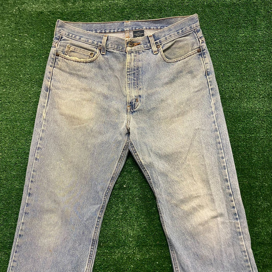 Faded Stonewash Vintage Denim Jeans Pants