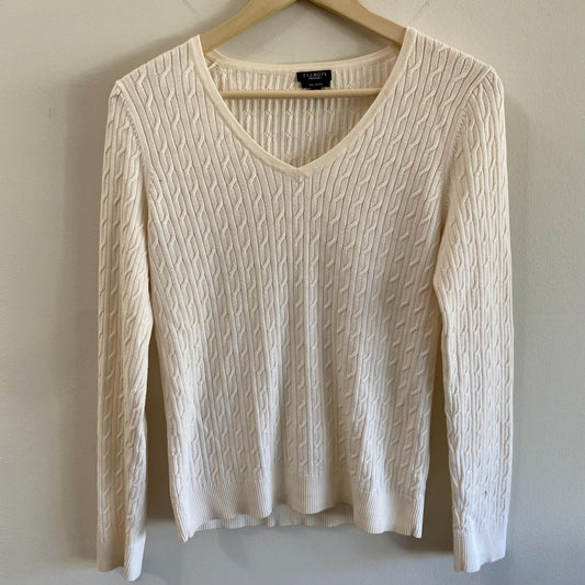 Talbots Cable Knit V-Neck Sweater