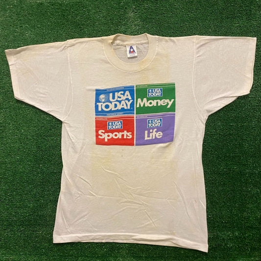 USA Today Vintage 80s News Media T-Shirt