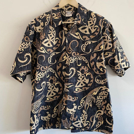Vintage Tribal Turtle Hawaiian Shirt